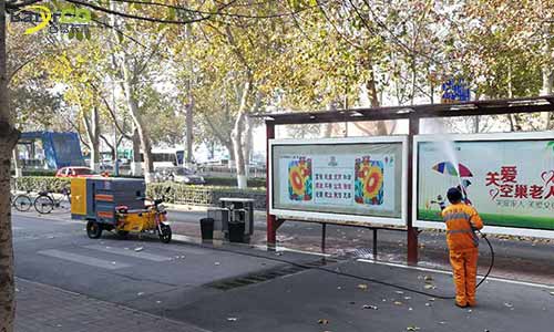 小型高壓地面清洗車，環(huán)衛(wèi)道路沖洗多面手